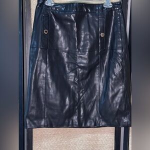 Liz Claiborne Black Leather Skirt